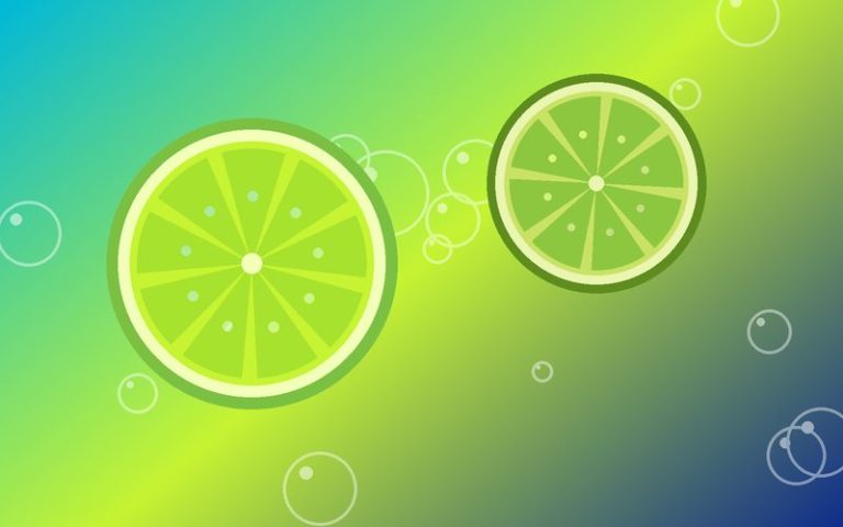 Illustration of fresh fruit and a juice bottle
