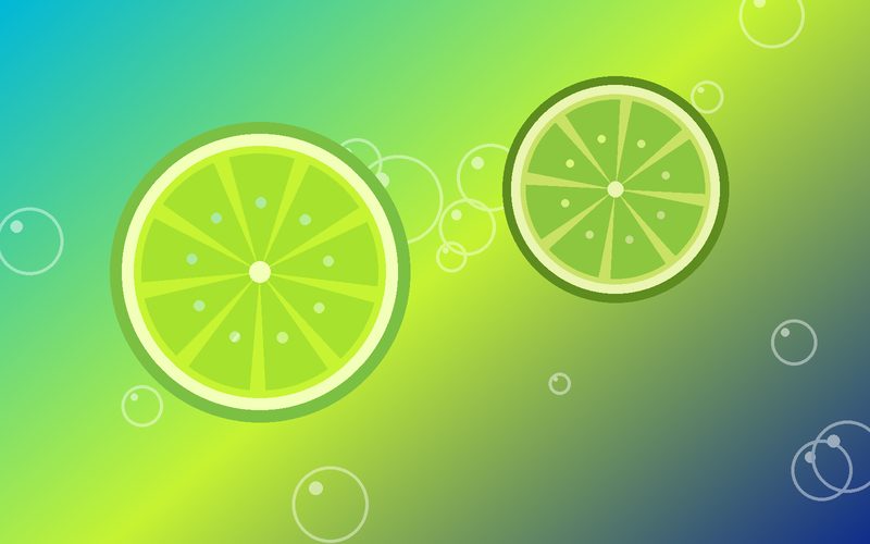Illustration of fresh fruit and a juice bottle